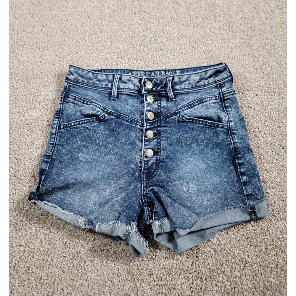 American Eagle Womens Shorts Sz 6 Cut-Off Mom High Rise Button Fly AE Outfitters